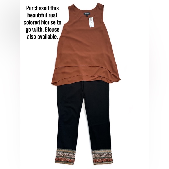 NWT Karen Kane - Canyonland Double Layer Tank Size S - Color Rust Scoop Neck - Picture 10 of 10